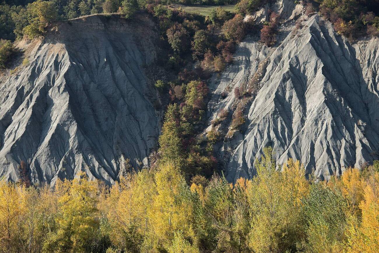The badlands of Fora, in the municipality of Toano, in autumn