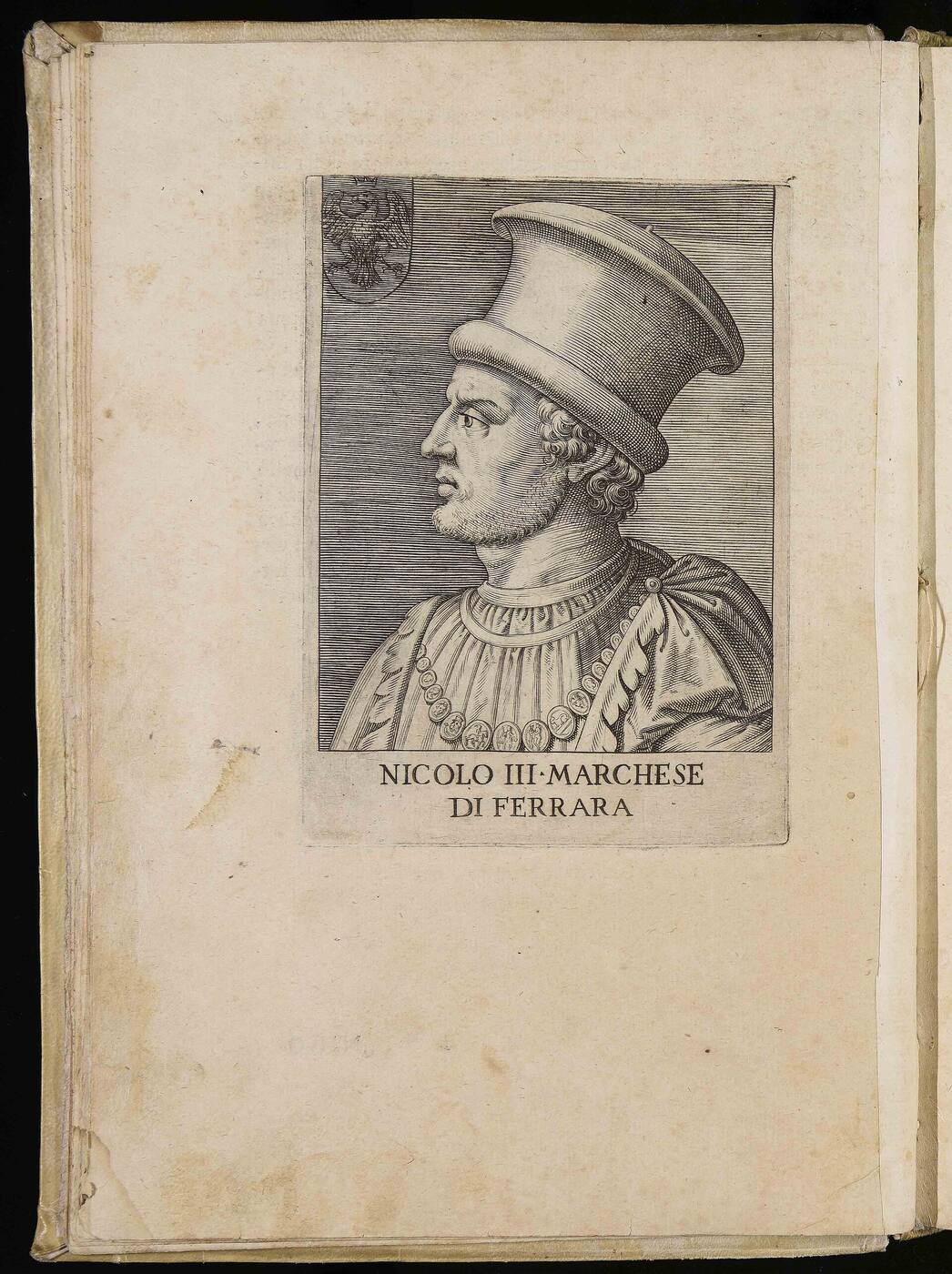 Engraved portrait of Niccolo III d'Este, marquis of Ferrara